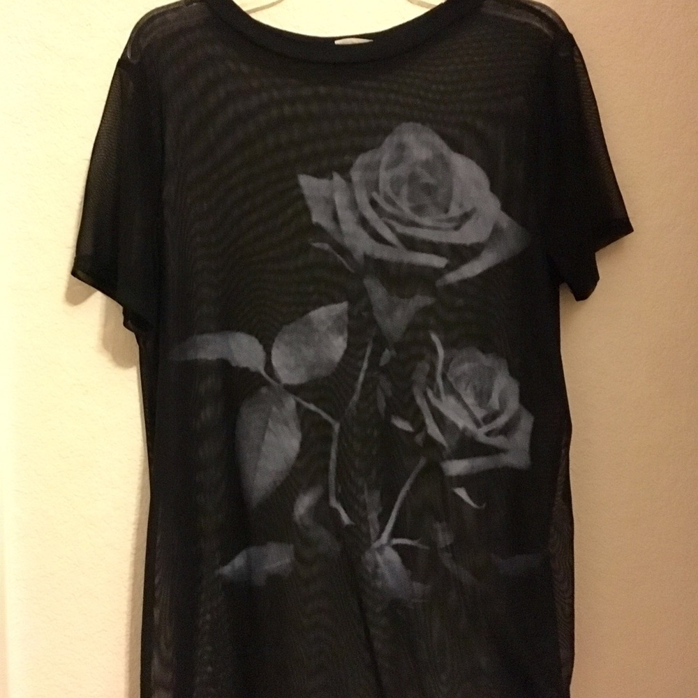 Sheer rose black blouse 🎞